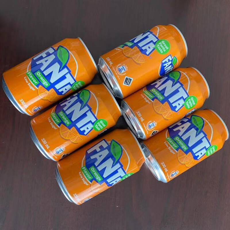 芬达香港产 饮料fanta芬达橙味汽水330ml*6罐/24瓶 港版罐装橙汁饮料
