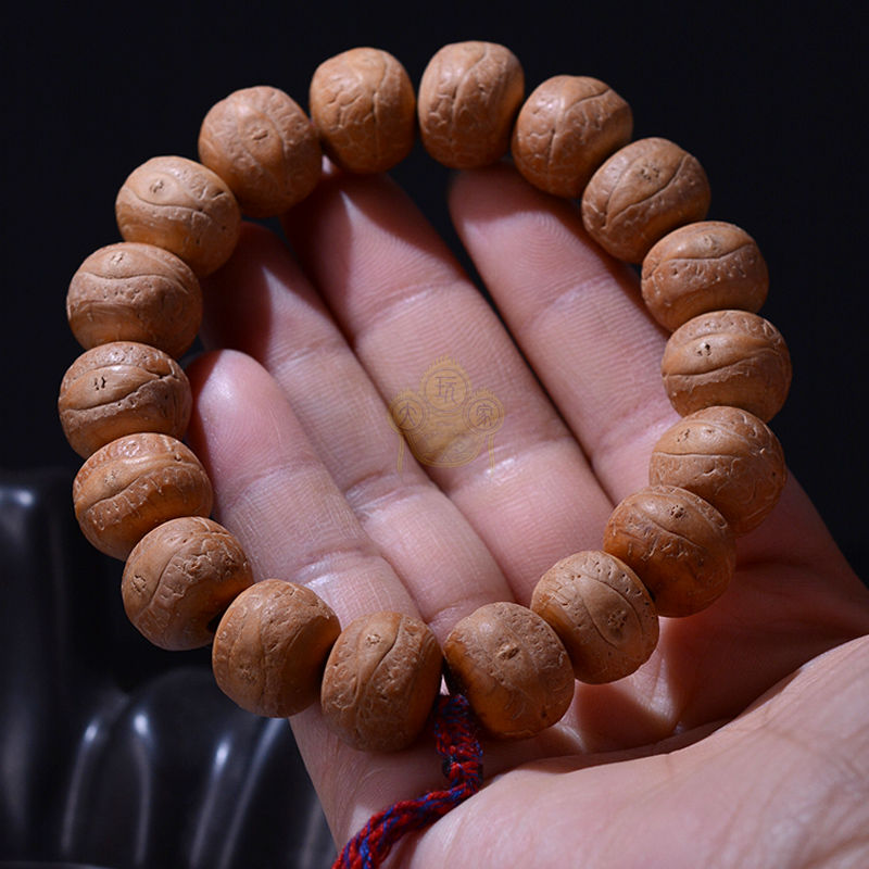 精选天然正宗正眼黄皮藏式尼泊尔凤眼菩提子单圈手串男女佛珠 14mm
