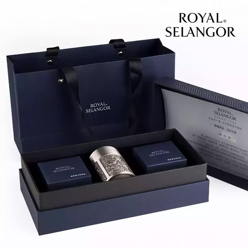 皇家雪兰莪（ROYAL SELANGOR） 皇家雪兰莪锡器旅行茶叶罐 便携醒茶罐四季浮雕茶叶罐礼盒装 四季浮雕茶叶罐2泡茶蓝色