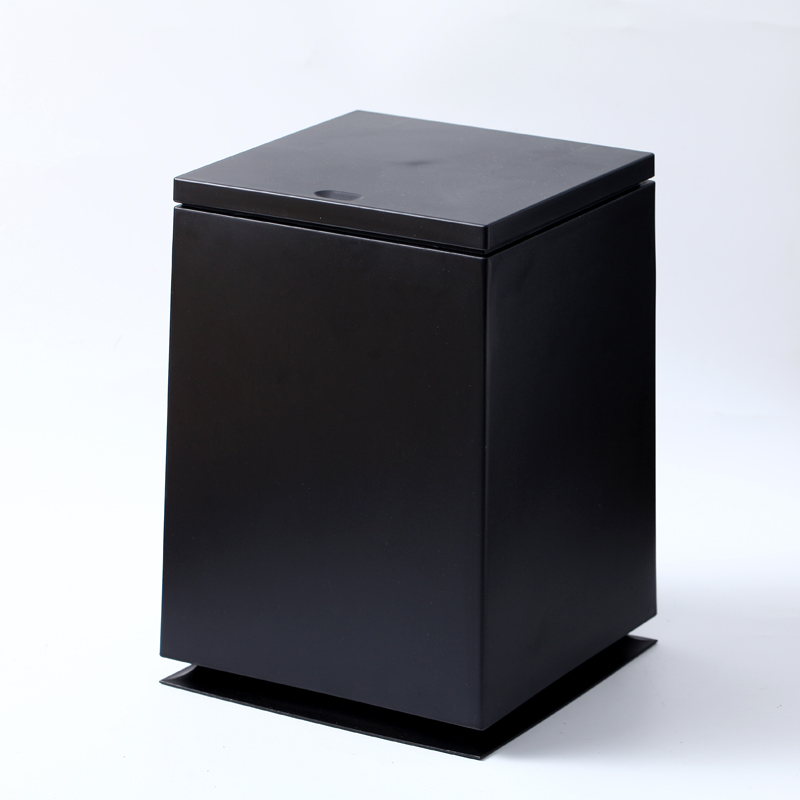 千惠侬北欧简约轻奢风垃圾桶家用方形室内客厅双层创意现代厨房 黑色