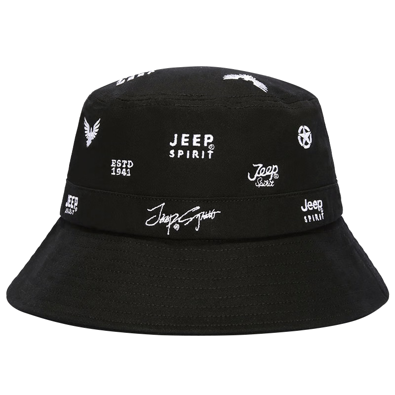吉普（JEEP）帽子男士漁夫帽潮四季情侶款遮陽帽男女士時尚休閑旅游太陽帽動騎行戶外帽釣魚帽A0282 黑色