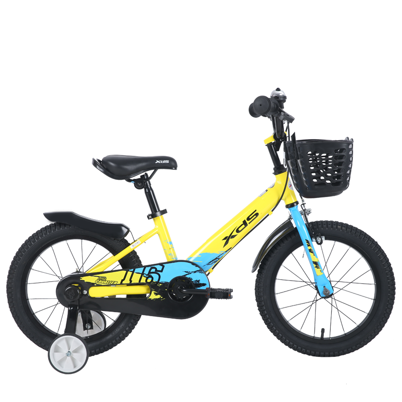 喜德盛（xds）儿童自行车脚踏车小骑士14/16吋男女童车3-7岁铝合金车架辅助轮运动单车童车 黄色14吋