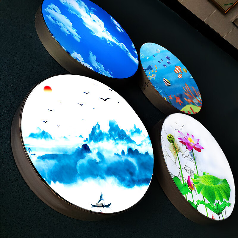 云漫卿软膜天花吊顶 圆形软膜灯箱天花吊顶  无边框异形软膜卡布灯箱