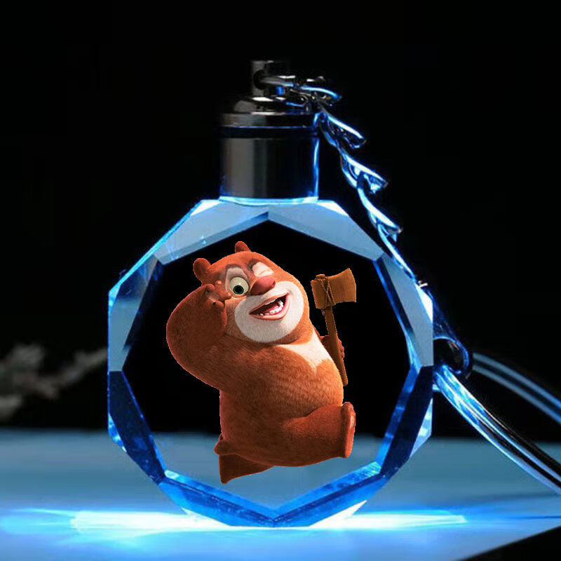 骊歌熊出没逆转时空十周年水晶钥匙扣挂件送男女儿童生