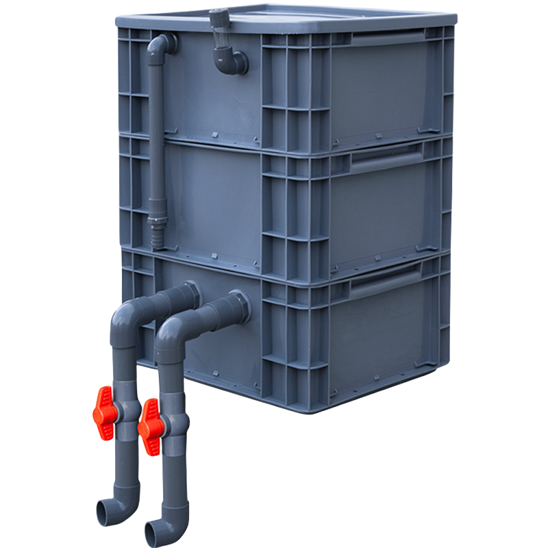 茨格曼魚(yú)缸庭院魚(yú)池過(guò)濾系統(tǒng)水族沼澤過(guò)濾周轉(zhuǎn)箱過(guò)濾器循環(huán)滴流盒上置 # 大號(hào)3層【不含水泵濾材需另外購(gòu)買(mǎi)】 *