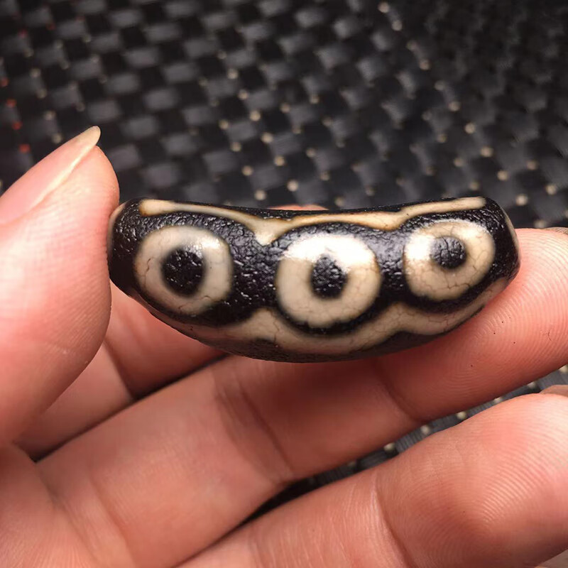 珠宝严选【每日漏】虎薇西藏玛瑙六眼牛角天珠吊坠天然玉髓真品佛珠