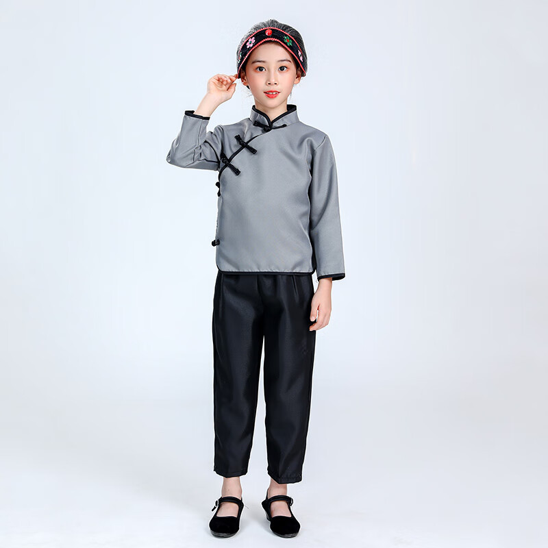 服扮演话剧小品老太太媒婆村姑农民秧歌表演服 小媒婆灰色上衣 裤子