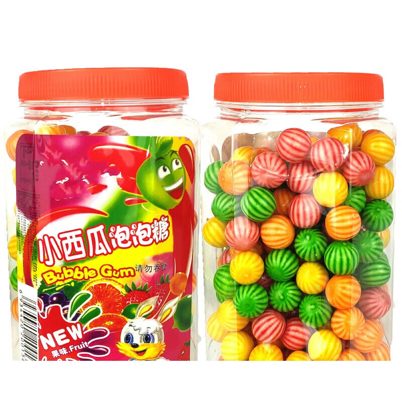 酷澜缦夹心空心西瓜泡泡糖80后90后怀旧糖果零食口香糖可以吹大的