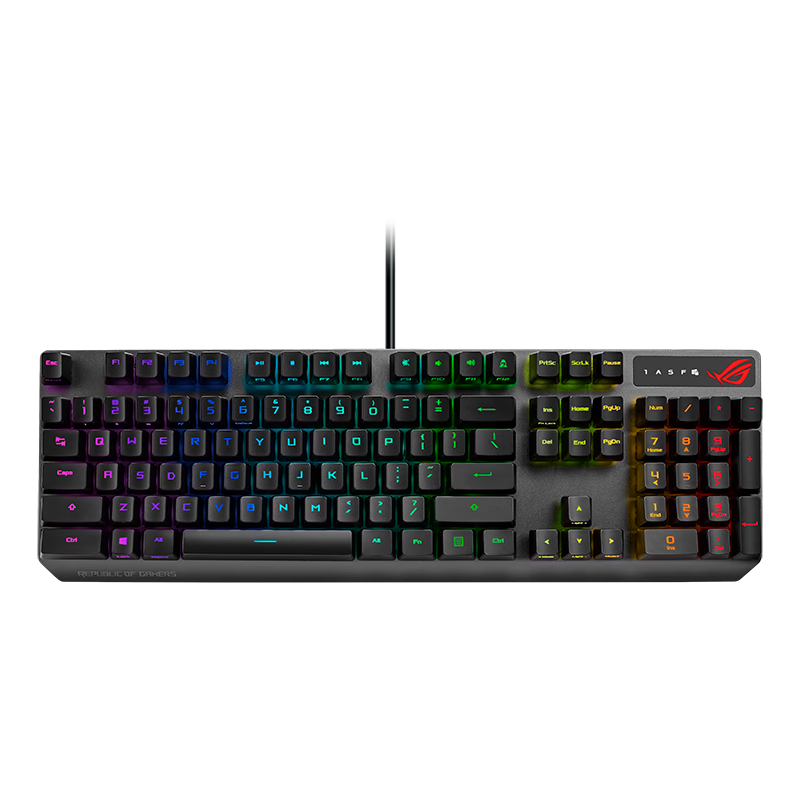 ROG 玩家国度 游侠 RX 104键 有线机械键盘 黑色 ROG光学蓝轴 RGB