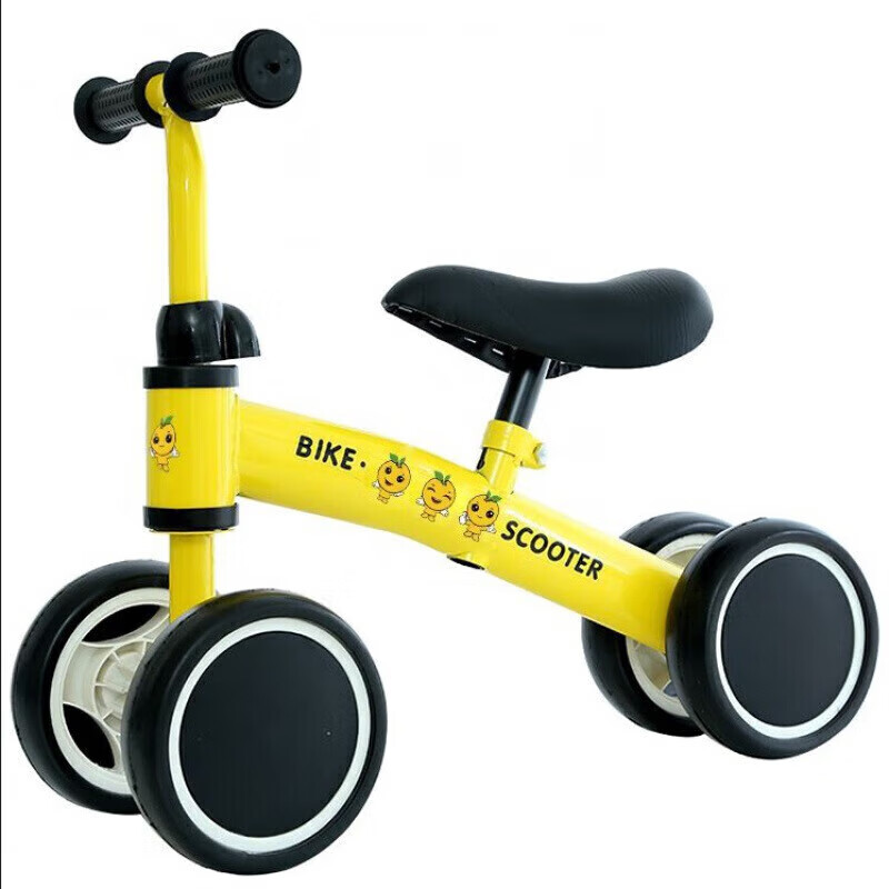初赞（Chuzan）宝宝儿童1-3岁无脚踏溜溜车滑步车婴幼儿童车 升级款可调节黄色1-3岁