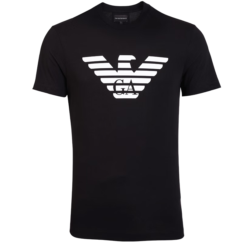 安普里奥·阿玛尼（Emporio Armani）阿玛尼短袖T恤送男士礼物 8N1TN5 1JPZZ 黑色 XXL(190/108B)