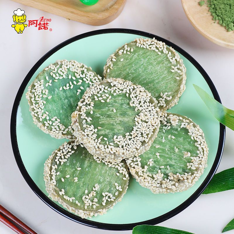 阿诺绿茶佛饼336g*3袋 芝麻香芋饼夹心点心油炸小吃 空气炸锅食材甜品 绿茶佛饼336g*3袋