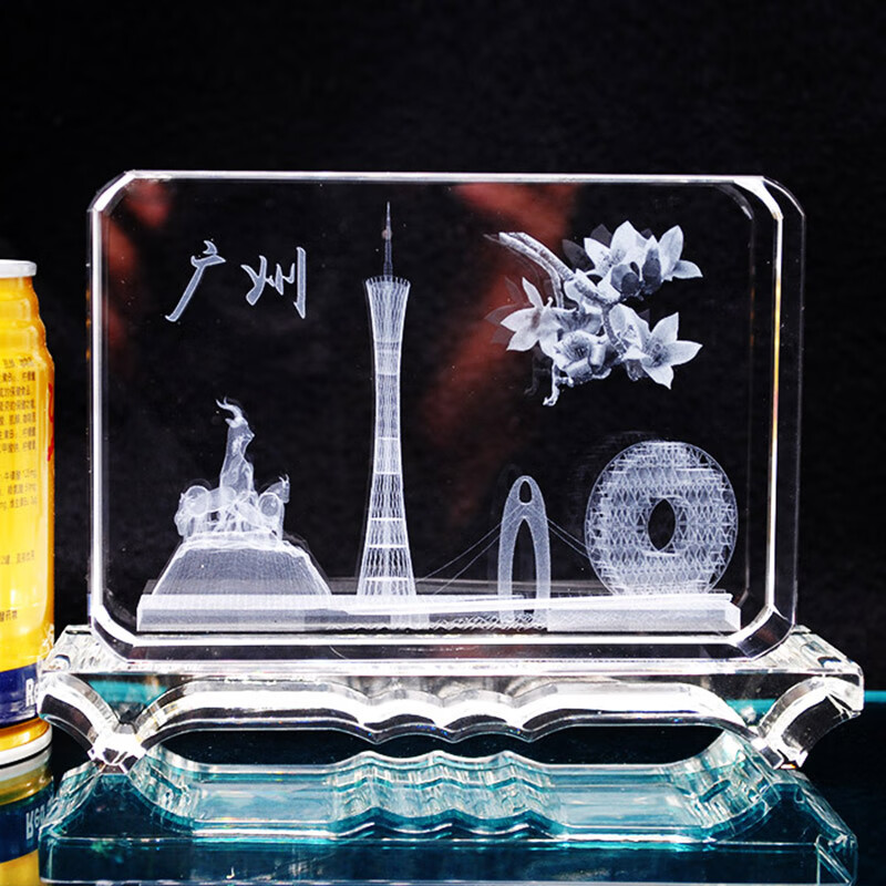 igiftfire广州塔纪念品创意笔筒地标建筑楼模摆件实木发光底座旅游伴