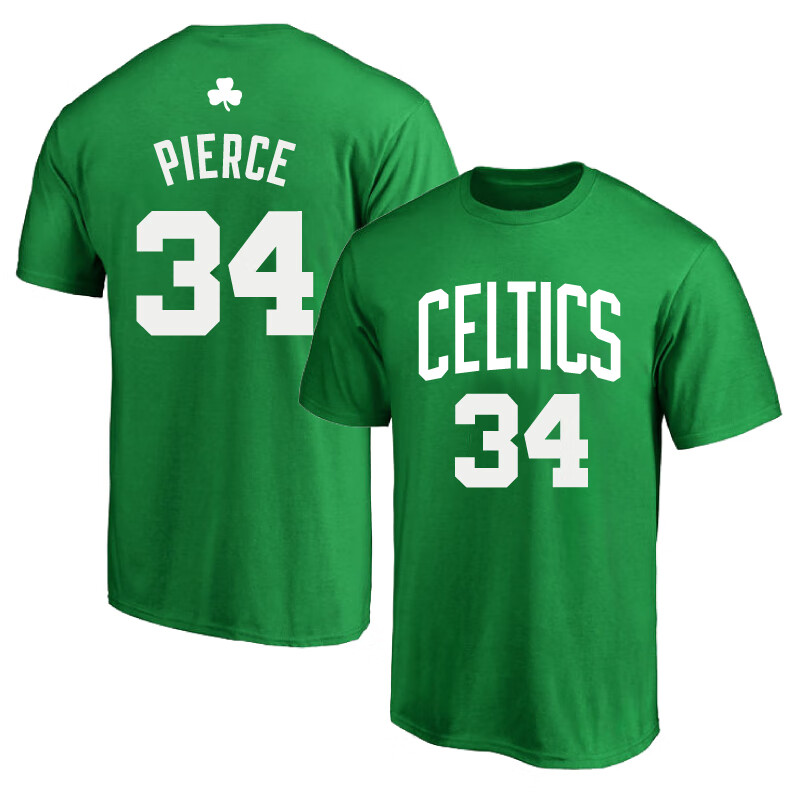cinessd夏季凯尔特人34号皮尔斯球衣训练服篮球纯棉圆领短袖t恤运动