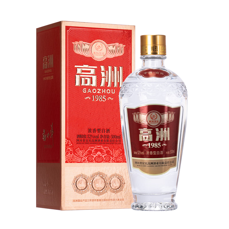 高洲白酒1985聯(lián)營紀念酒濃香型老酒經(jīng)典大曲酒純糧酒52度陳釀送禮長輩 52度 500mL 6瓶 【整箱發(fā)貨】