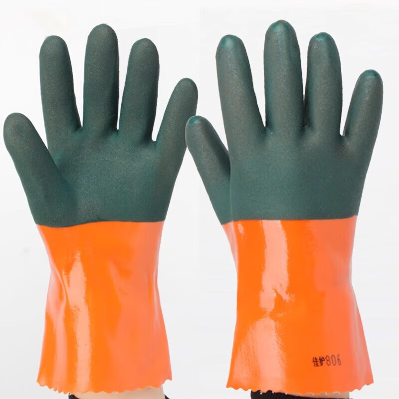 定制全浸塑防水手套橡胶杀鱼止滑防滑耐磨耐油加厚干活胶皮工作劳保用