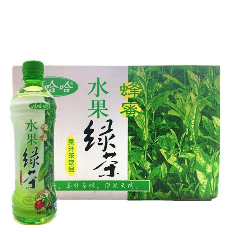 娃哈哈水果绿茶蜂蜜水果绿茶500ml*15瓶/箱果味茶饮料 500毫升15瓶水