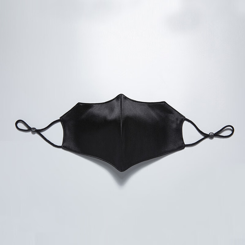 xierwei高端真丝口罩半双面蚕丝防晒防紫外线开车户外防护 09黑色