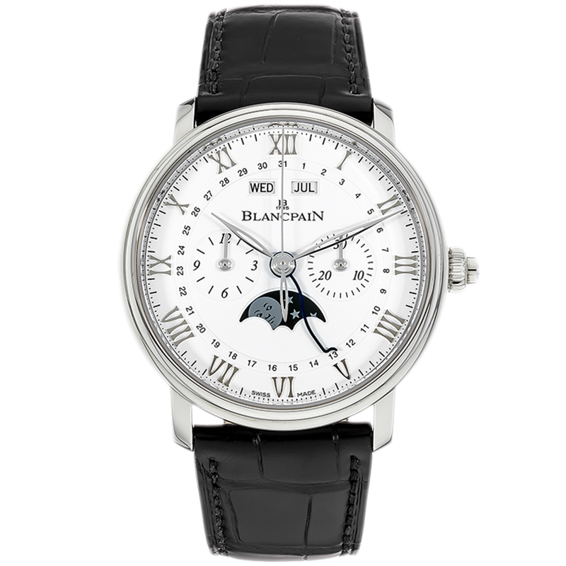 【二手95新】宝珀经典系列精钢年历月相自动机械男表6685-1127-55b