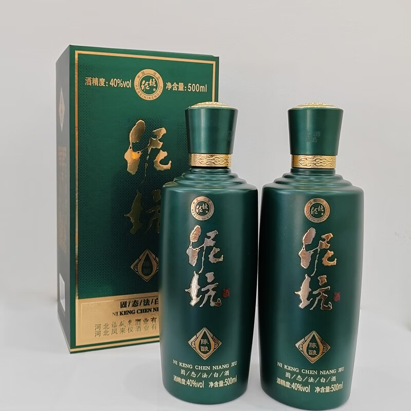 泥坑陈酿浓香型白酒40度纯粮酿造固态法国标优级传统工艺盒装 40%vol 500mL 6瓶 三个礼品袋