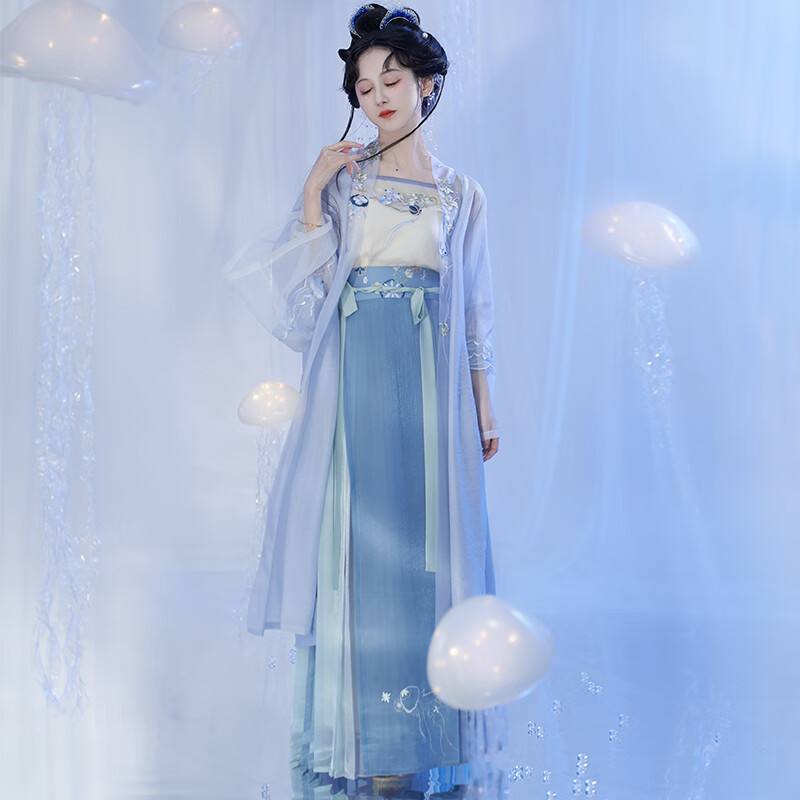 钟灵记钟灵记-妙上仙:长褙子长衫吊带宋抹一片式百迭裙汉服女绣花春夏