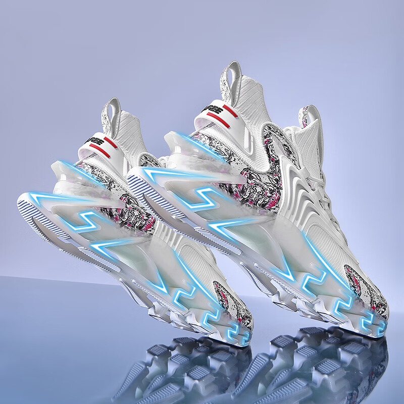 狄宏未来科技潮流男鞋透气刀锋运动休闲鞋男百搭飞织大码46袜子鞋