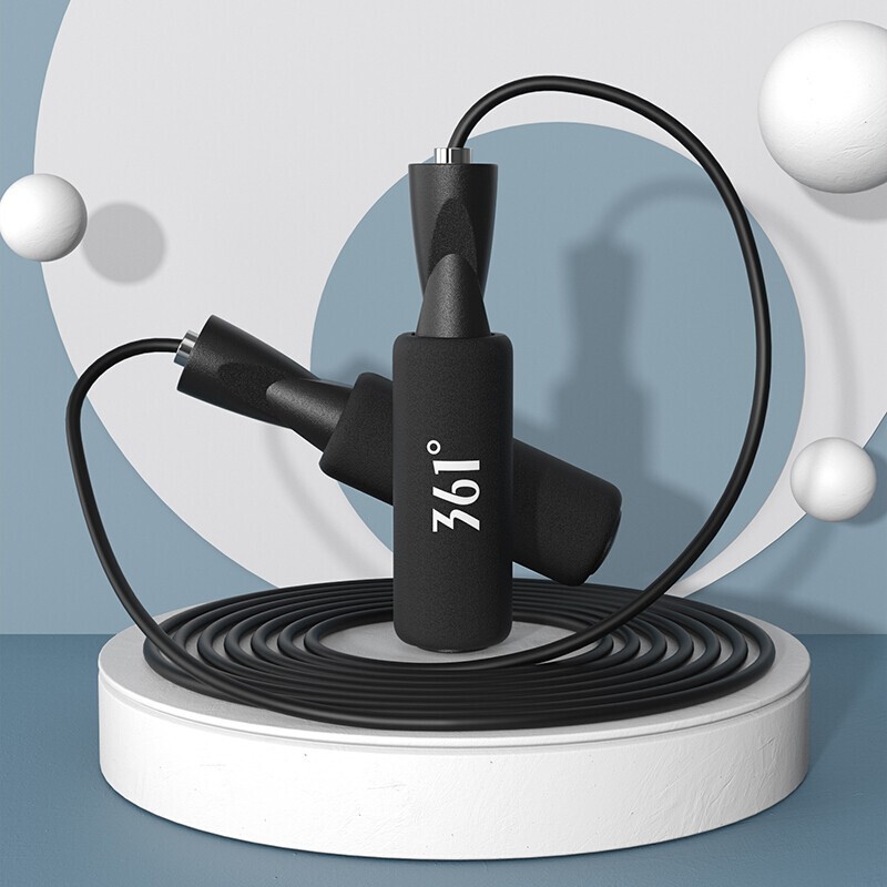 361°跳绳燃脂健身运动学生考试专用绳有绳居家锻炼可调节跳绳 孔雀蓝-长绳款