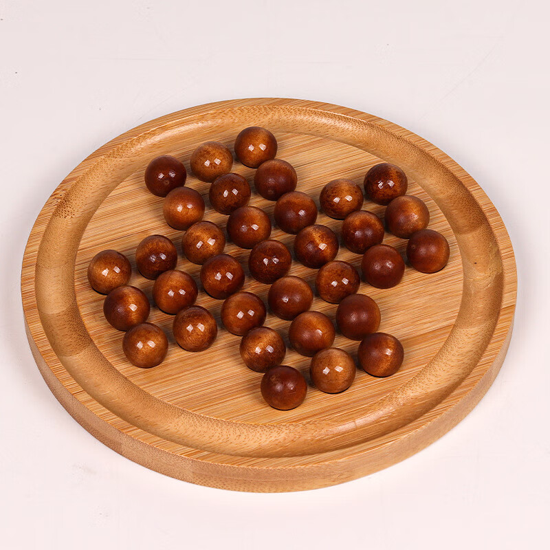 星迎单人棋  楠竹木制单身贵族棋孔明棋钻石棋单人棋一个人玩的玩具儿