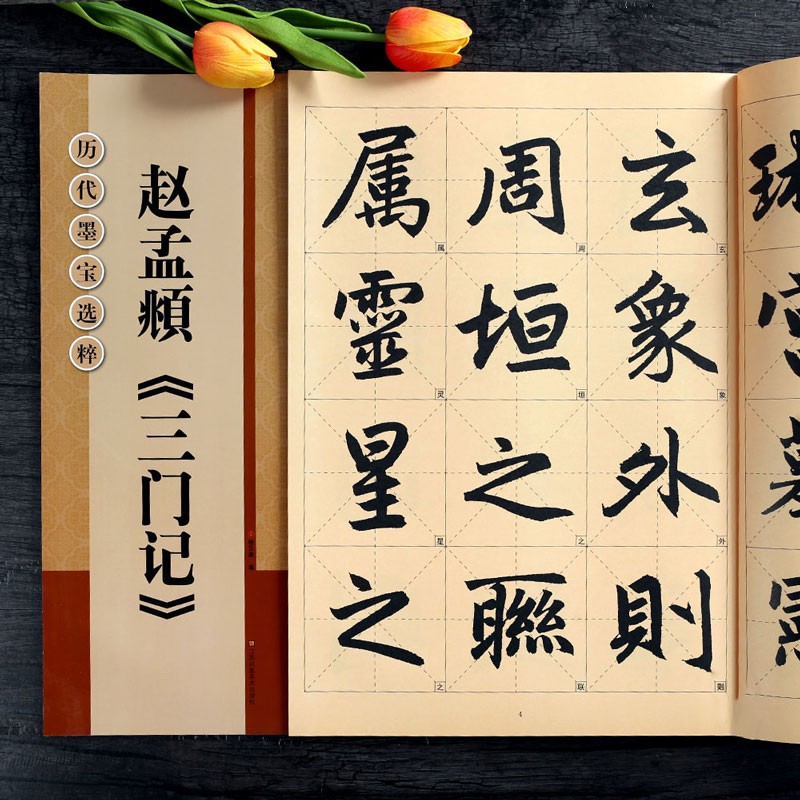 赵孟頫三门记 放大版 8开本米字格单字注释 历代墨宝选粹 临摹赵体