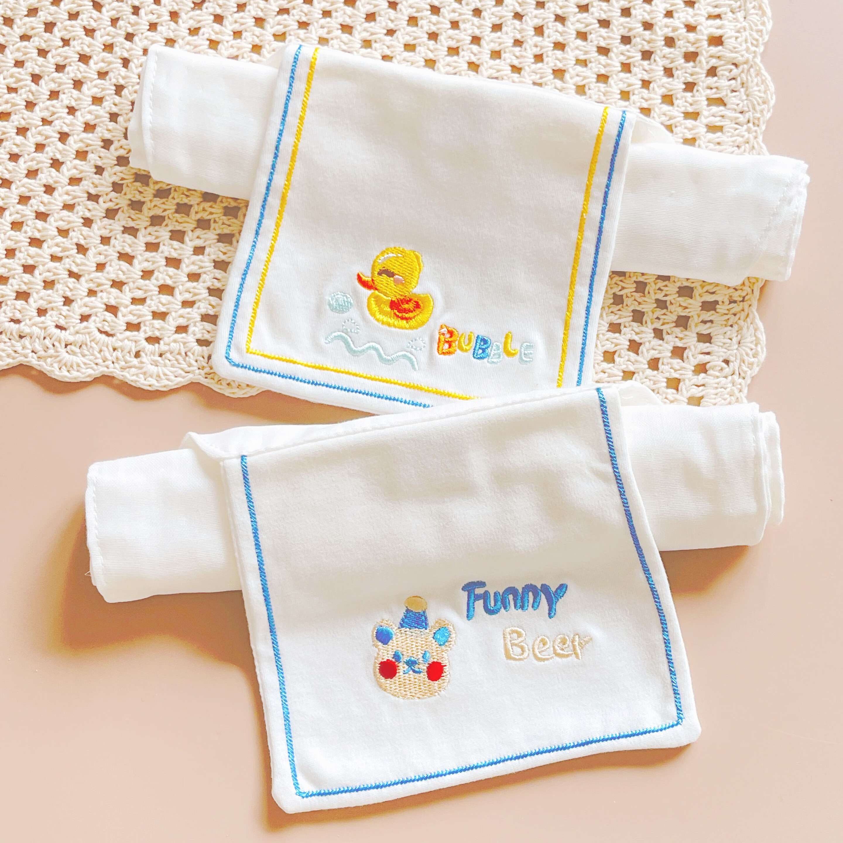 卓优卡吸汗巾纯棉纱布婴儿垫背巾宝宝背汗巾儿童纯棉幼儿园可爱隔汗巾