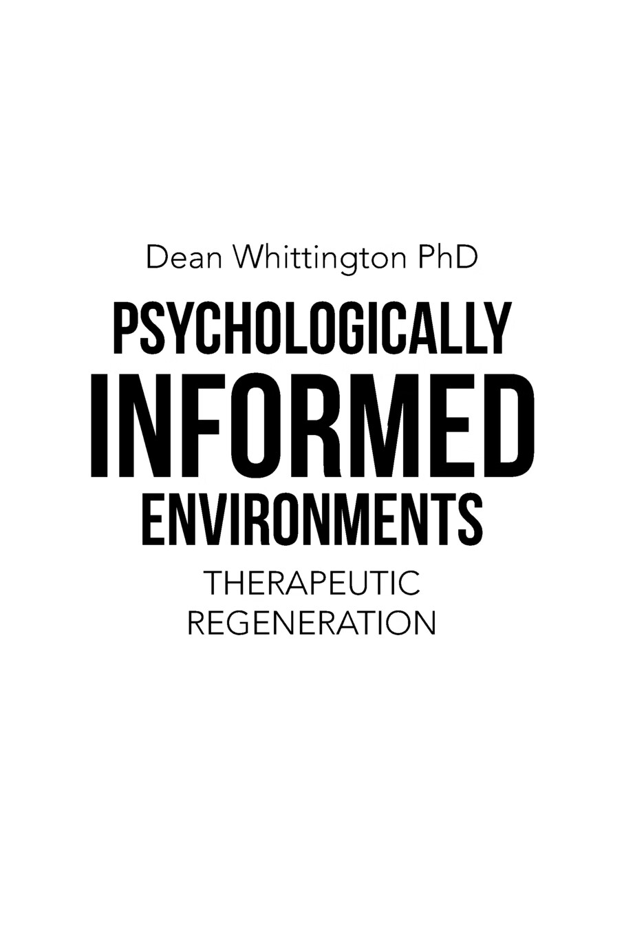 预售 按需印刷 psychologically informed environments