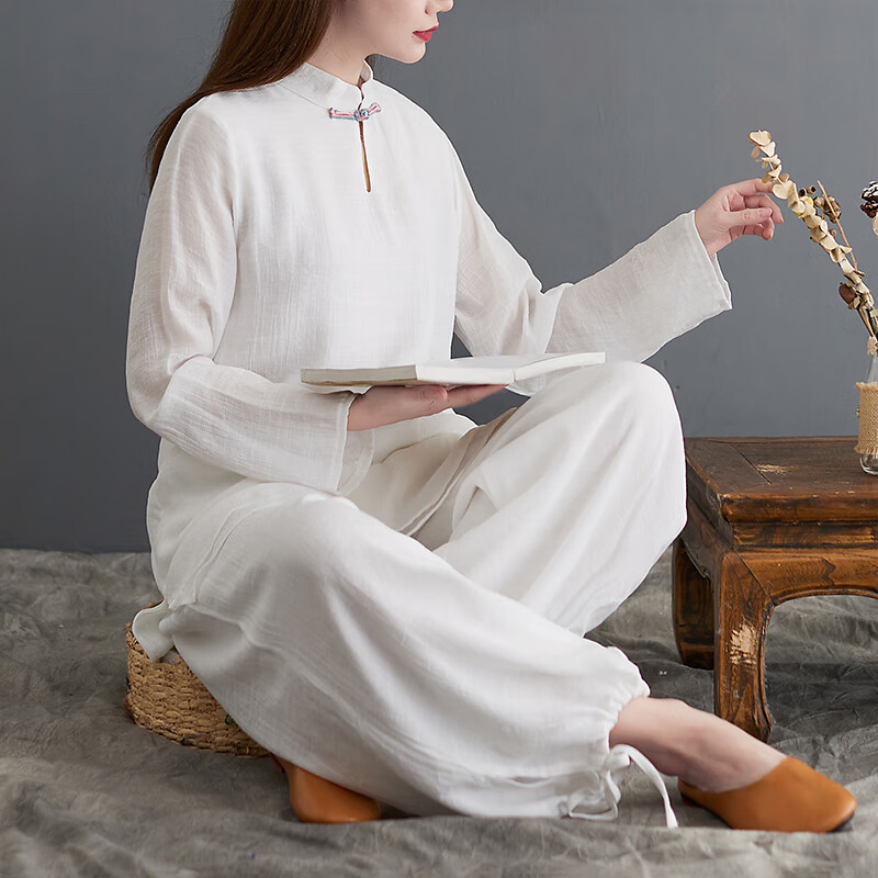 fengedun居士服拜佛打坐服佛教禅修棉麻套装修行服女佛系衣服禅意女装