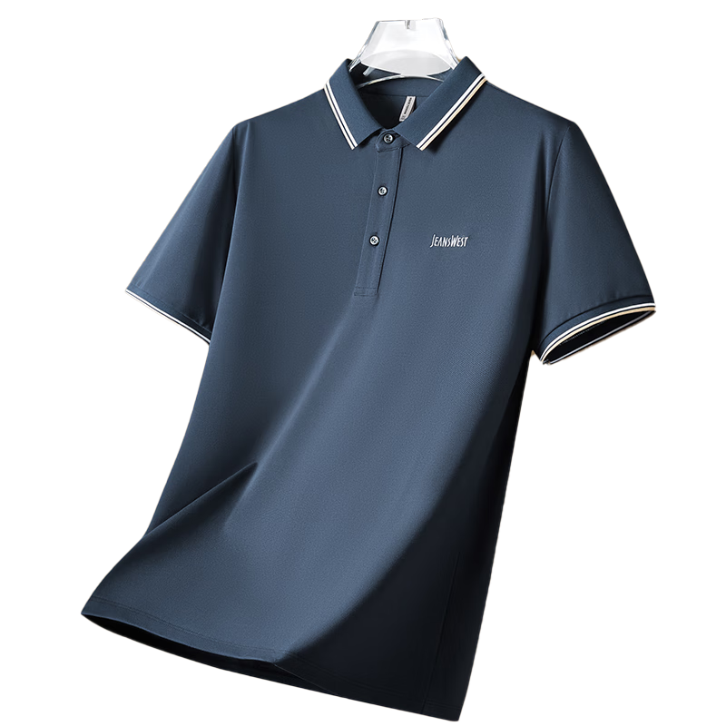 真维斯（JEANSWEST）短袖POLO衫男装抗菌夏季纯色绣标上衣服男士polo衫白色XL