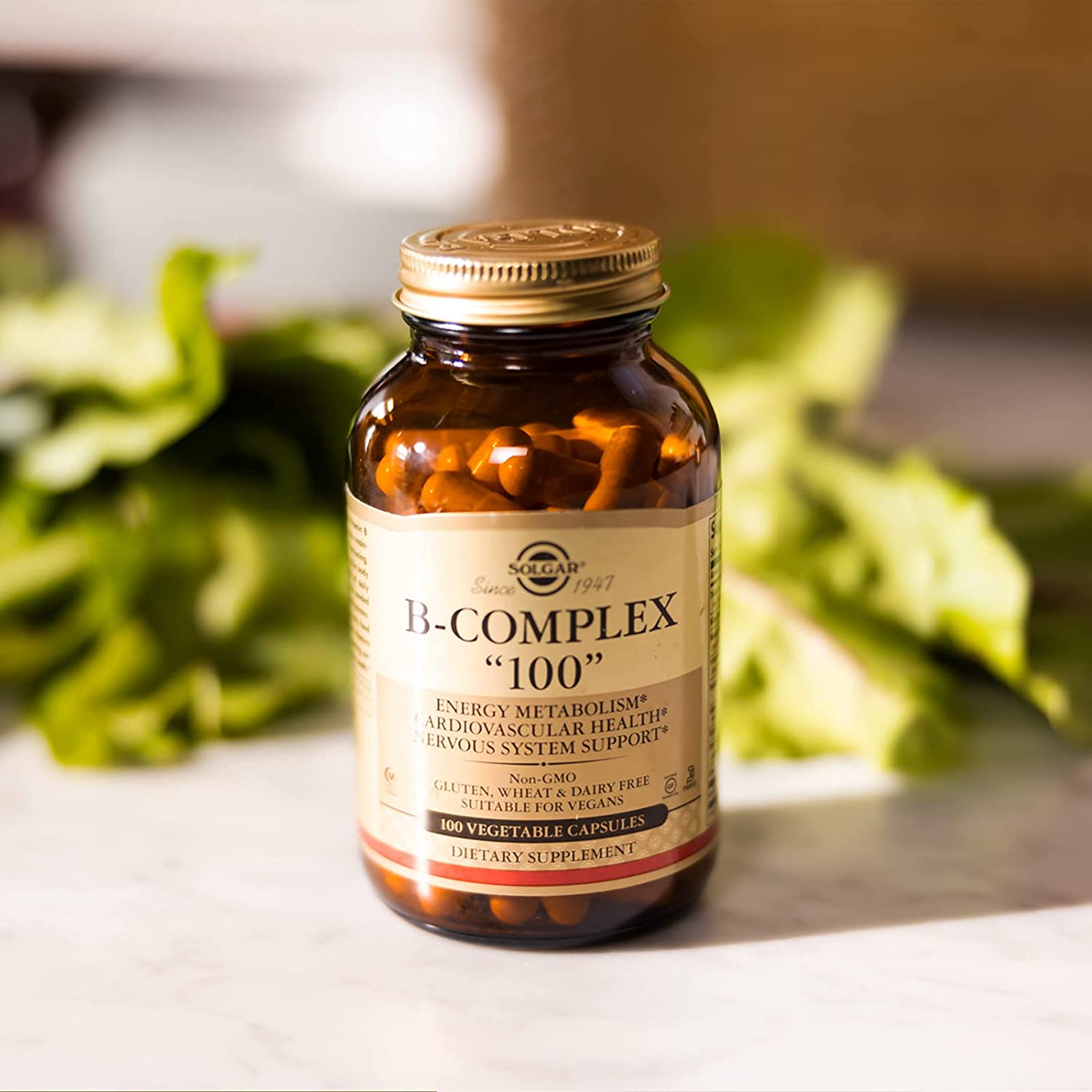 黄辅堂美国solgar复合维生素b和维生素c熬夜舒缓疲劳压力口腔100粒