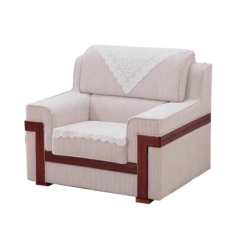 锡田 办公沙发 贵宾接待室会客会议商务洽谈沙发客厅布艺沙发组合 单人位+单人位+方茶几