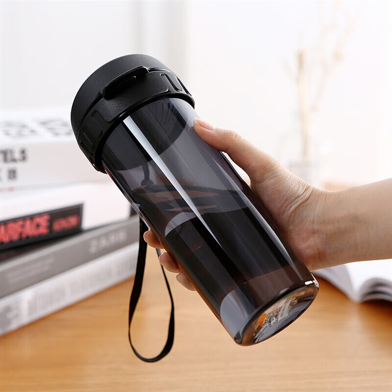 特百惠(tupperware)水杯500ml 茶韵男女随手杯运动杯子 酷炫黑 500ml