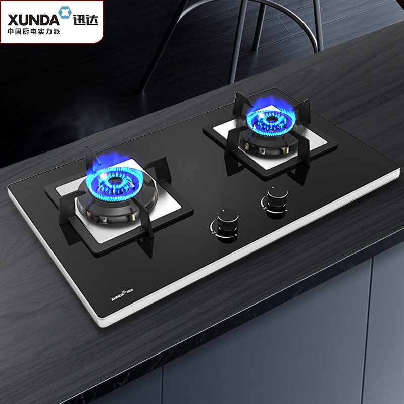 迅达 xunda jzt-2-db8810l芯动系列升级版 家用平板灶 燃气双灶 大