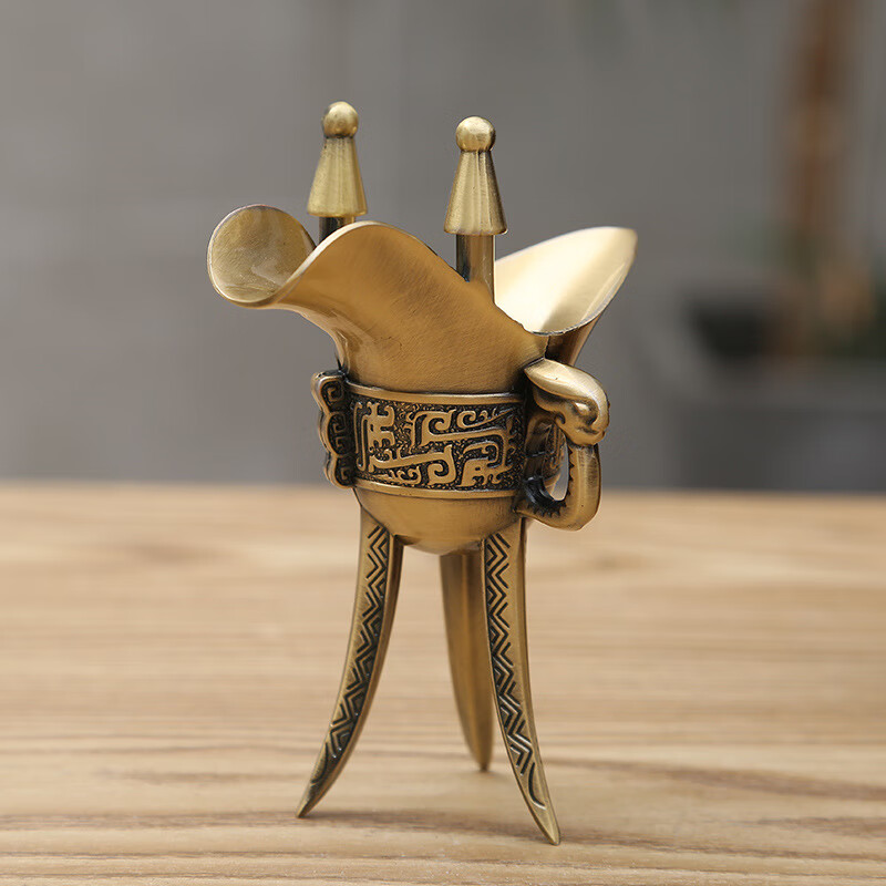 创京懿选金樽酒杯樽杯仿铜酒杯杯仿古青铜古代爵杯可饮用青铜酒爵中式