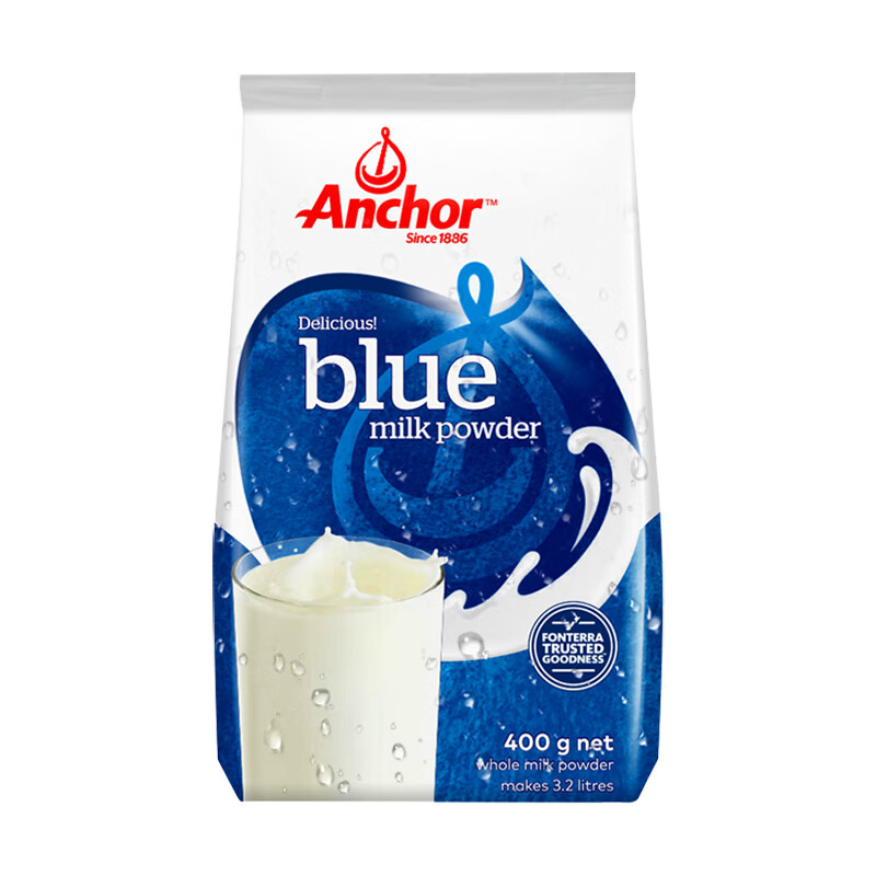 安佳（Anchor）全脂奶粉1kg雪花酥烘焙家用成人奶茶牛轧糖冲饮调制乳粉 安佳全脂奶粉400g