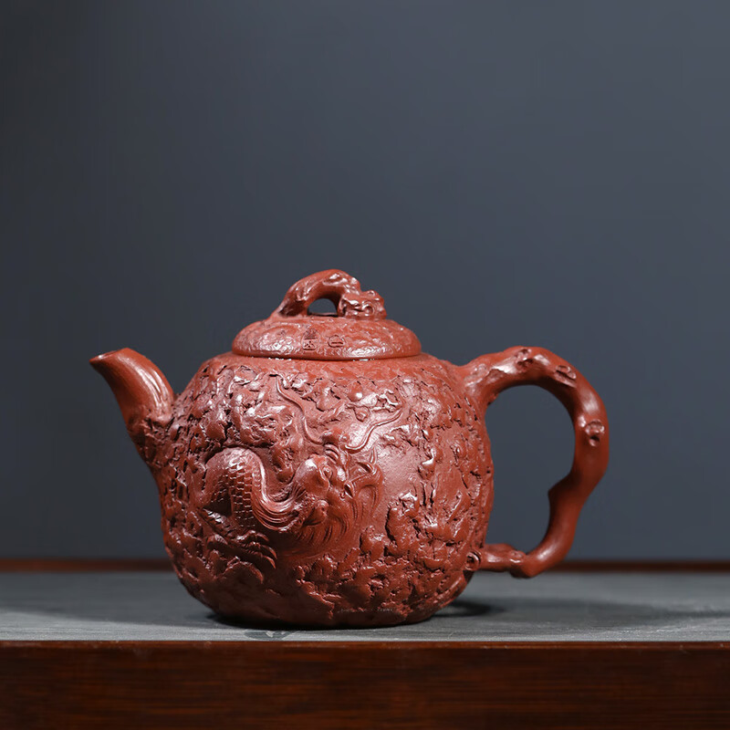 朱泥紫砂壶供春壶手工个人家用泡茶壶功夫茶具单壶礼盒装 隐龙供春壶