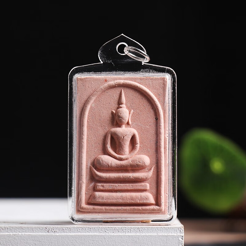 闪凤泰国佛牌龙婆禅南2549年大耳崇迪佛银壳早期项链吊坠男女 亚克力