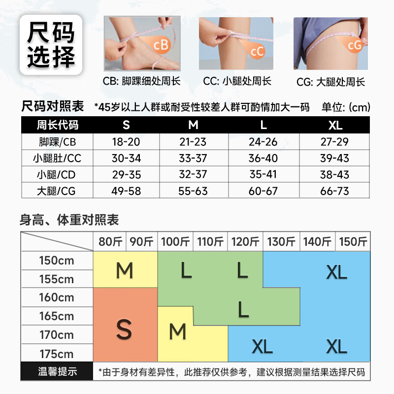 赛维康医用级 静脉曲张弹力袜一二三级男女压力袜 术后防血栓 护小腿辅助治疗型 春夏四季透气不闷热 医用二级治疗型（中筒护腿） 黑色L码 参考体重110-125斤