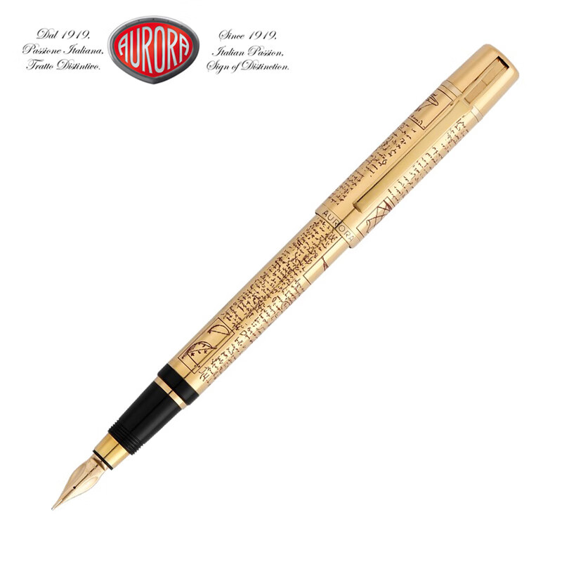 意大利/钢笔 500周年leonardo da vinci达芬奇 18k金笔压杆式吸墨 da