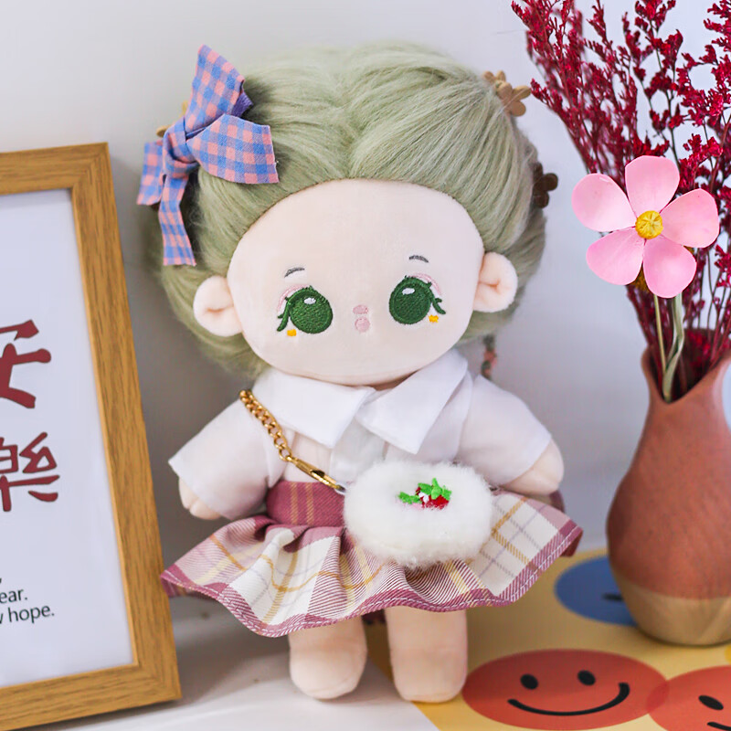 裸娃手工diy送小女孩玩具新年礼物女生 绿发-茶茶【送随机衣服一套】
