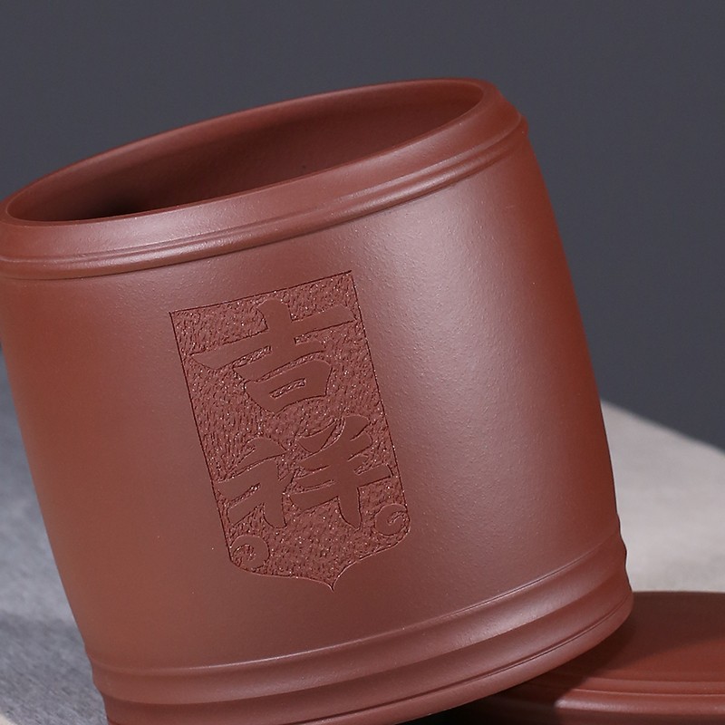 紫来顺宜兴紫砂茶叶罐家用大号防潮七子饼茶饼普洱茶叶收纳储存罐密封罐 吉祥款