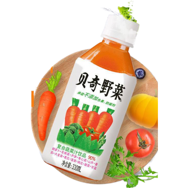 貝奇貝奇野菜汁330mlX6瓶濃縮果蔬汁 蔬菜汁番茄汁胡蘿卜汁飲料一 6瓶 貝奇原味野菜330X裝