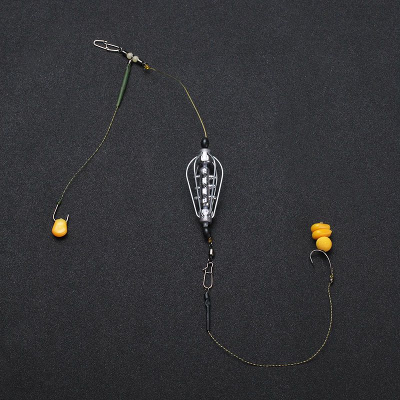 热奥飞德饵笼反离底钓法双钩欧式欧鲤钓库钓反底钩组浮球钓鱼珠 双钩