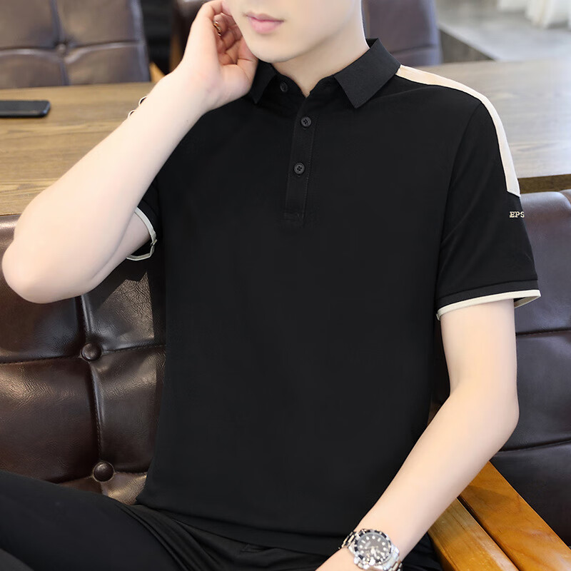 步希凯登带领短袖男t恤男装polo夏季撞色翻领针织男潮牌时尚休闲透气