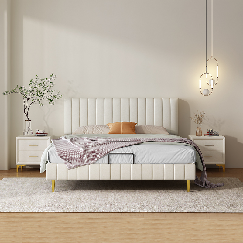 姚先森奶油风布艺床现代轻奢2021年新款床女生卧室一米八床主卧双人皮