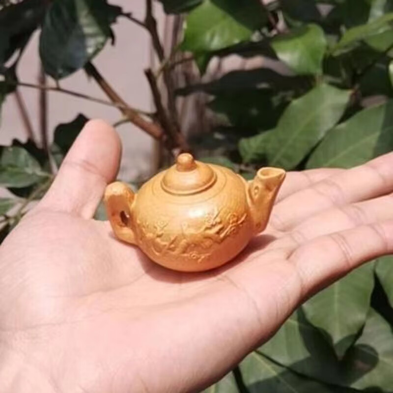 耐吉佳香椿木茶壶太行崖柏木雕手把件把把壶挂件 实木文玩茶宠工艺